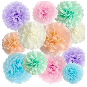 Colorful Tissue Paper Pom Poms for Parties